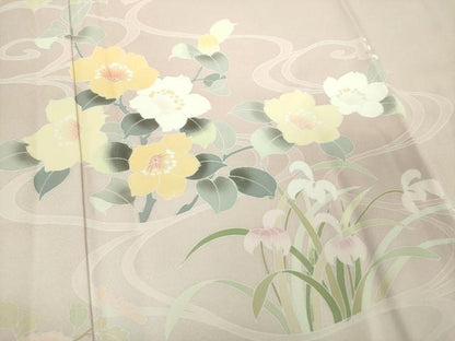 平和屋着物●訪問着　友禅　流水花文　暈し染め　正絹　逸品　DABH9881ps