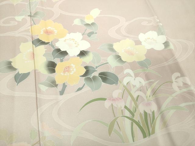 平和屋着物●訪問着　友禅　流水花文　暈し染め　正絹　逸品　DABH9881ps