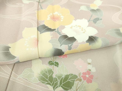 平和屋着物●訪問着　友禅　流水花文　暈し染め　正絹　逸品　DABH9881ps