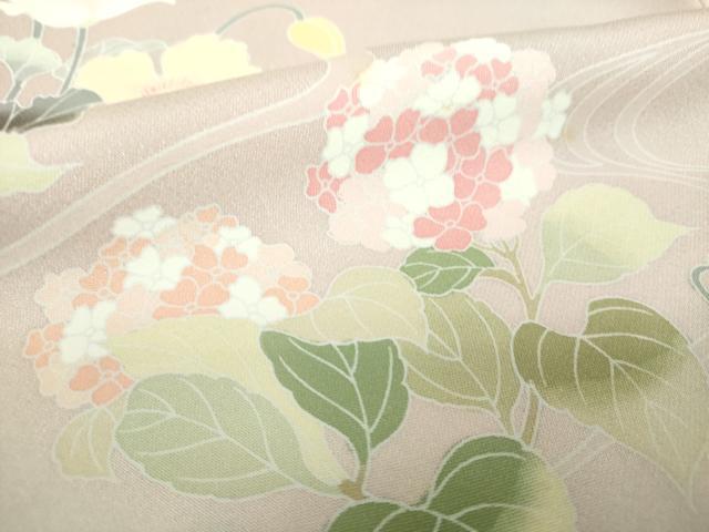 平和屋着物●訪問着　友禅　流水花文　暈し染め　正絹　逸品　DABH9881ps