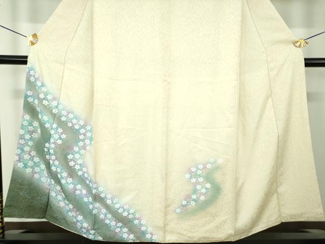 平和屋着物●訪問着　花筏　暈し染め　金彩　銀通し地　正絹　逸品　DABH9882ps