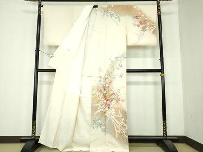 平和屋着物●訪問着　駒刺繍　束ね熨斗花文　暈し染め　金彩　正絹　逸品　未使用　DABH9884ps