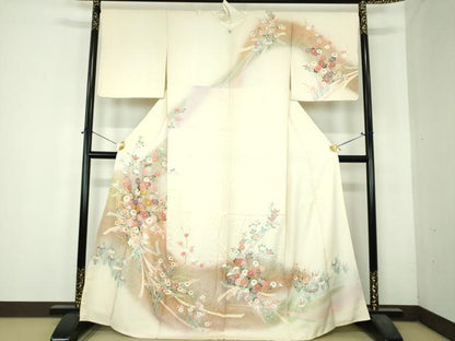 平和屋着物●訪問着　駒刺繍　束ね熨斗花文　暈し染め　金彩　正絹　逸品　未使用　DABH9884ps