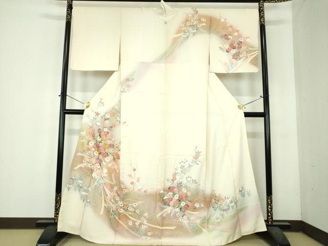 平和屋着物●訪問着　駒刺繍　束ね熨斗花文　暈し染め　金彩　正絹　逸品　未使用　DABH9884ps