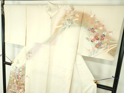 平和屋着物●訪問着　駒刺繍　束ね熨斗花文　暈し染め　金彩　正絹　逸品　未使用　DABH9884ps