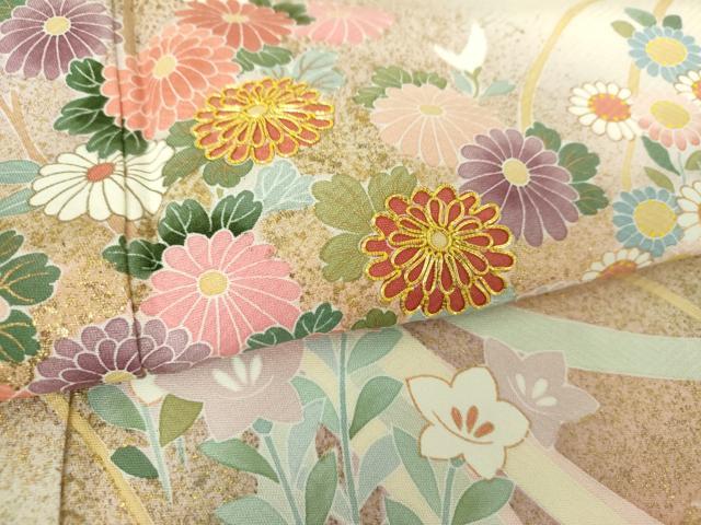 平和屋着物●訪問着　駒刺繍　束ね熨斗花文　暈し染め　金彩　正絹　逸品　未使用　DABH9884ps
