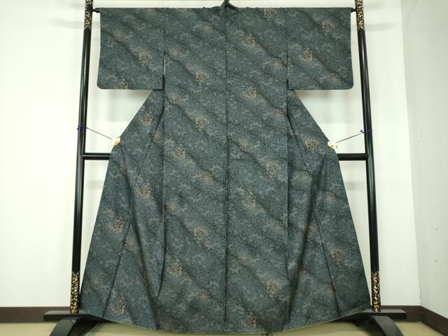 平和屋着物●本場大島紬　9マルキ　孔雀花文　正絹　逸品　DABH9885ps