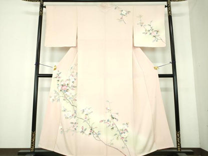 平和屋着物●訪問着　友禅　作家物　枝花文　暈し染め　正絹　逸品　DABH9893ps
