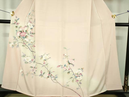 平和屋着物●訪問着　友禅　作家物　枝花文　暈し染め　正絹　逸品　DABH9893ps