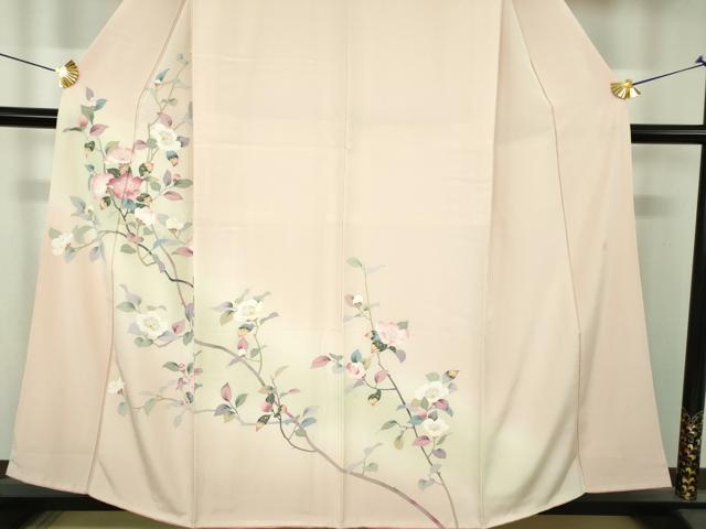 平和屋着物●訪問着　友禅　作家物　枝花文　暈し染め　正絹　逸品　DABH9893ps