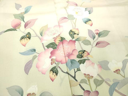 平和屋着物●訪問着　友禅　作家物　枝花文　暈し染め　正絹　逸品　DABH9893ps