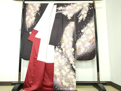 平和屋着物●豪華振袖　絞り　辻が花　金彩　金通し地　正絹　逸品　DABH9898ps
