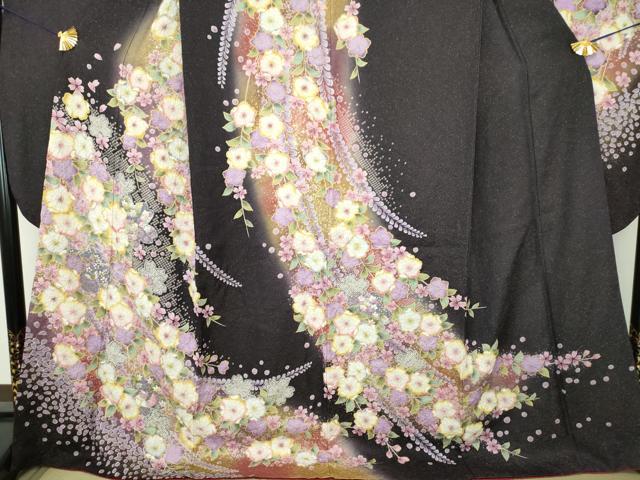 平和屋着物●豪華振袖　絞り　辻が花　金彩　金通し地　正絹　逸品　DABH9898ps