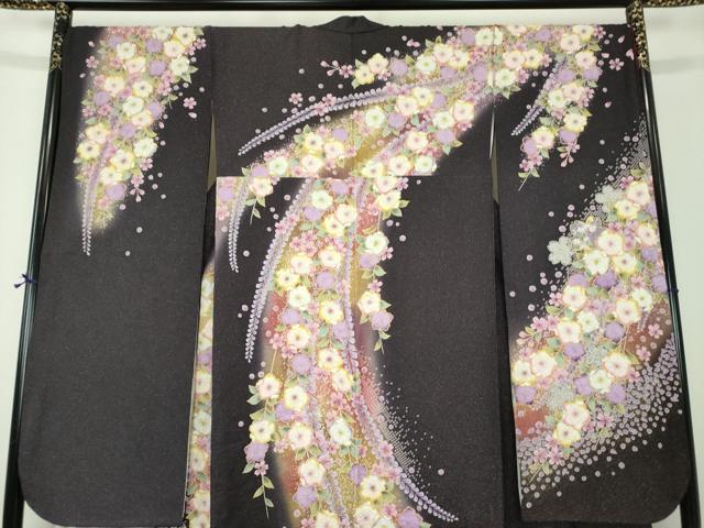 平和屋着物●豪華振袖　絞り　辻が花　金彩　金通し地　正絹　逸品　DABH9898ps