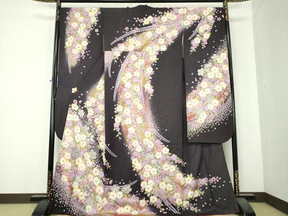 平和屋着物●豪華振袖　絞り　辻が花　金彩　金通し地　正絹　逸品　DABH9898ps