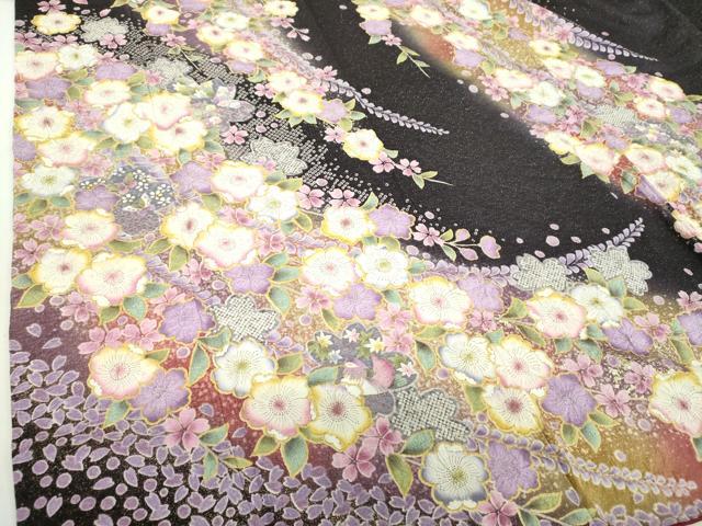 平和屋着物●豪華振袖　絞り　辻が花　金彩　金通し地　正絹　逸品　DABH9898ps