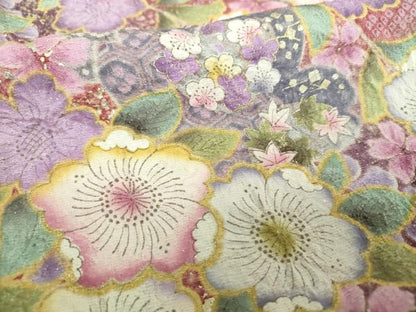 平和屋着物●豪華振袖　絞り　辻が花　金彩　金通し地　正絹　逸品　DABH9898ps