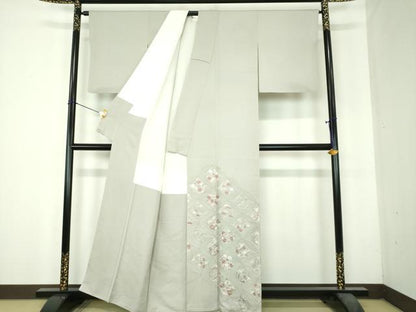 平和屋着物●色留訪問着　総刺繍　七宝花文　金糸　正絹　逸品　DABH9900ps