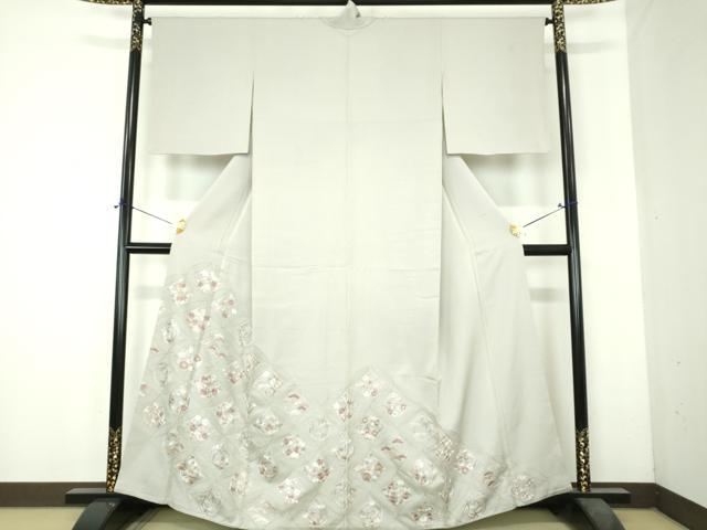 平和屋着物●色留訪問着　総刺繍　七宝花文　金糸　正絹　逸品　DABH9900ps