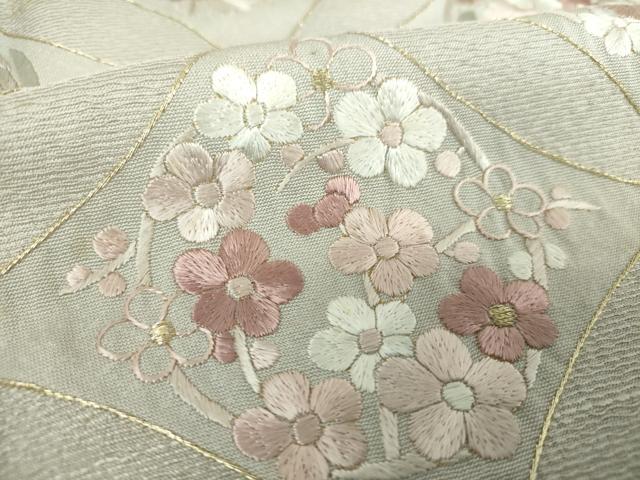 平和屋着物●色留訪問着　総刺繍　七宝花文　金糸　正絹　逸品　DABH9900ps