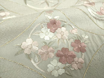 平和屋着物●色留訪問着　総刺繍　七宝花文　金糸　正絹　逸品　DABH9900ps