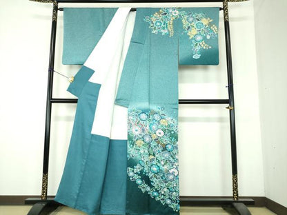 平和屋着物●訪問着　絞り　辻が花　暈し染め　金彩　正絹　逸品　DABH9904ps
