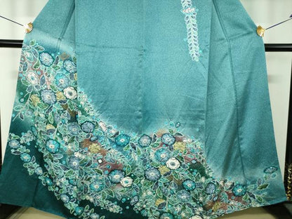 平和屋着物●訪問着　絞り　辻が花　暈し染め　金彩　正絹　逸品　DABH9904ps