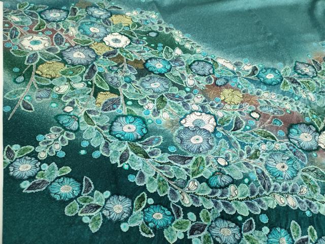 平和屋着物●訪問着　絞り　辻が花　暈し染め　金彩　正絹　逸品　DABH9904ps