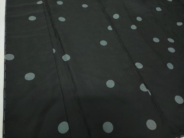 平和屋着物●児島廣和　アトリエ 聖jin苑　小紋　水玉　ドット　黒地　ロング丈　正絹　逸品　未使用　DABH9906ps
