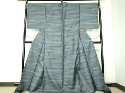 平和屋着物●上質な紬　120亀甲　横段吉祥文　正絹　逸品　未使用　DABH9910ps