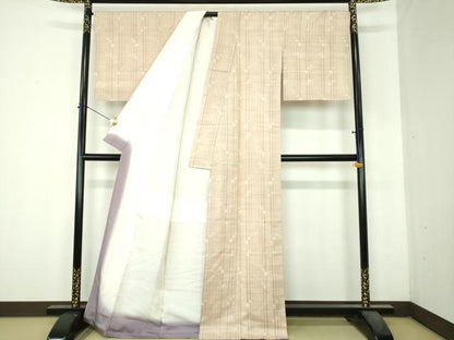 平和屋着物●上質な紬　変わり間道　正絹　逸品　未使用　DABH9914ps