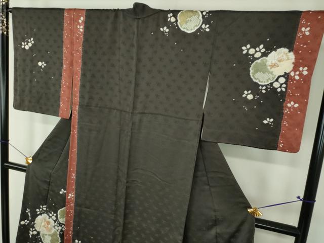 平和屋着物●訪問着　駒刺繍　絞り　雪輪花文　金彩　正絹　逸品　DABH9915ps