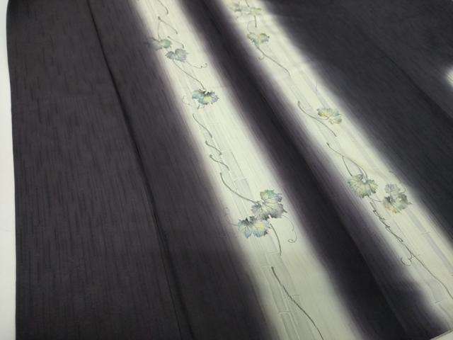 平和屋着物●訪問着　手描き　竹節　蔦の葉文　暈し染め　正絹　逸品　DABH9917ps