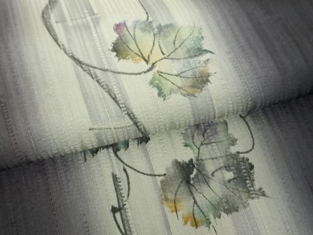平和屋着物●訪問着　手描き　竹節　蔦の葉文　暈し染め　正絹　逸品　DABH9917ps