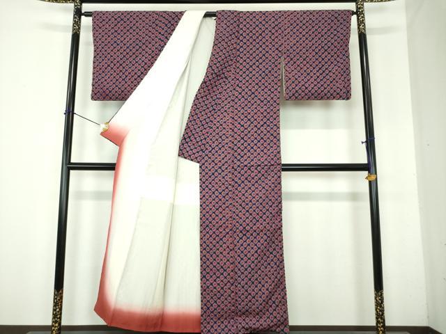 平和屋着物●上質な紬　蜘蛛絞り　正絹　逸品　DABH9920ps