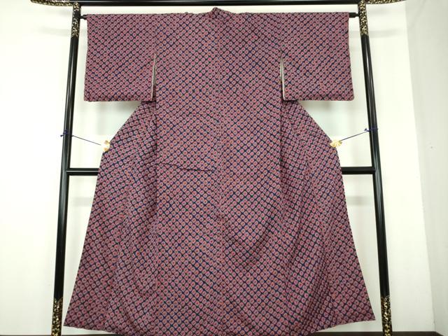 平和屋着物●上質な紬　蜘蛛絞り　正絹　逸品　DABH9920ps