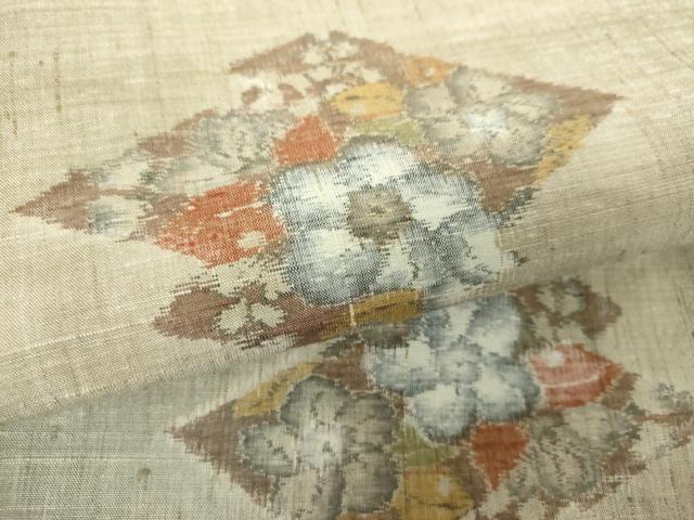 平和屋着物●小千谷紬　松皮菱　辻が花　正絹　逸品　DABH9921ps