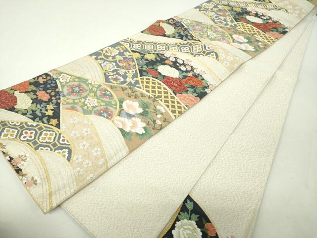 平和屋着物●爪掻き本綴れ　六通柄袋帯　名物裂花文　金銀糸　正絹　逸品　DABH9939ps