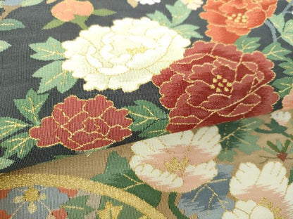 平和屋着物●爪掻き本綴れ　六通柄袋帯　名物裂花文　金銀糸　正絹　逸品　DABH9939ps