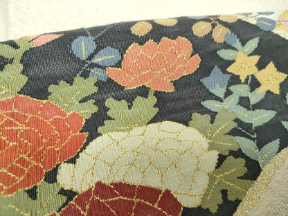 平和屋着物●爪掻き本綴れ　六通柄袋帯　名物裂花文　金銀糸　正絹　逸品　DABH9939ps