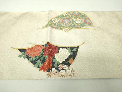 平和屋着物●爪掻き本綴れ　六通柄袋帯　名物裂花文　金銀糸　正絹　逸品　DABH9939ps