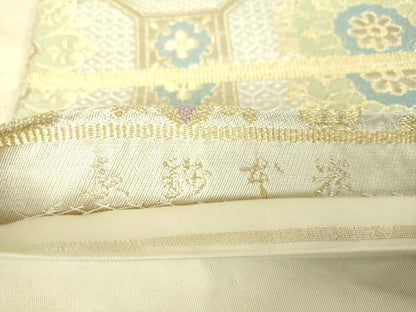 平和屋着物▼六通柄　本袋帯　蜀江花文　金糸　正絹　逸品　DABH9942ps
