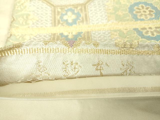 平和屋着物▼六通柄　本袋帯　蜀江花文　金糸　正絹　逸品　DABH9942ps