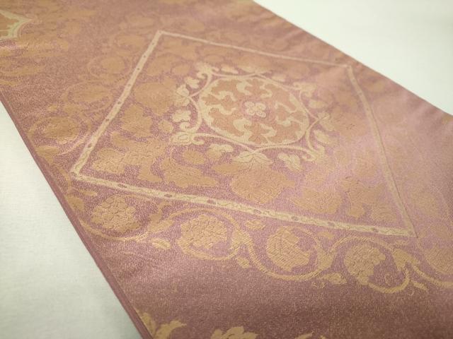 平和屋着物▼六通柄袋帯　京蒔絵　葡萄花唐草菱文　金糸　正絹　逸品　DABH9950ps
