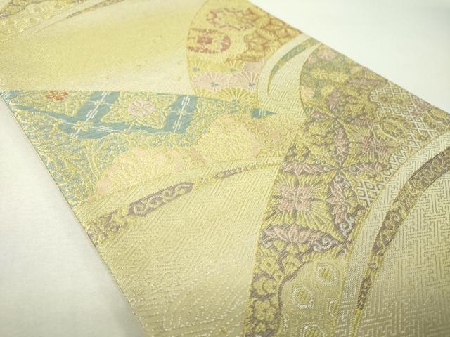 平和屋着物▼六通柄袋帯　花鳥文　さが美扱い　正絹　逸品　DABH9958ps