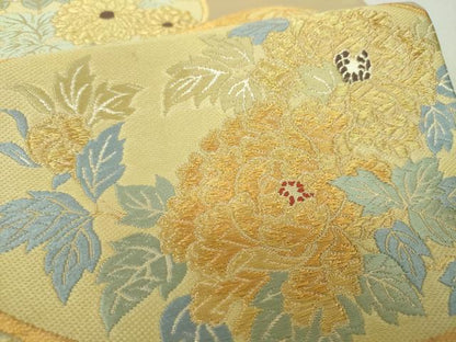 平和屋着物▼六通柄袋帯　貝合わせ花文　金銀糸　正絹　逸品　DABH9963ps