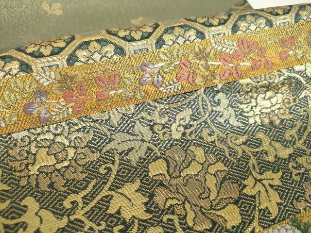 平和屋着物▼六通柄袋帯　雅楽の調べ　金糸　正絹　逸品　DABH9968ps