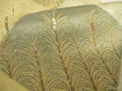 平和屋着物▼西陣　都謹製　六通柄袋帯　唐俑箔　大王松　金銀糸　引箔　正絹　逸品　未使用　DABH9980ps