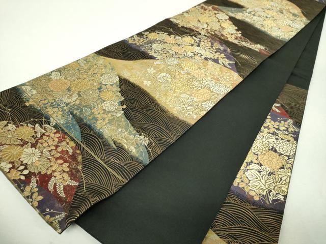 平和屋着物▼六通柄袋帯　誰が袖花屏風　金銀糸　正絹　逸品　DABH9989ps