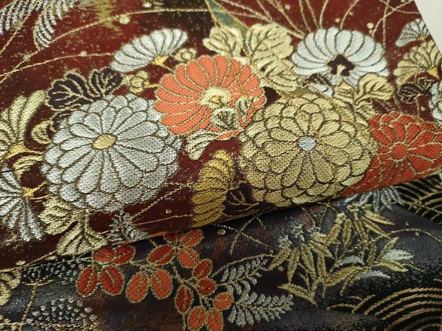 平和屋着物▼六通柄袋帯　誰が袖花屏風　金銀糸　正絹　逸品　DABH9989ps